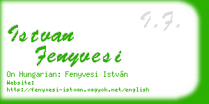 istvan fenyvesi business card