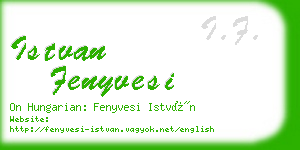 istvan fenyvesi business card